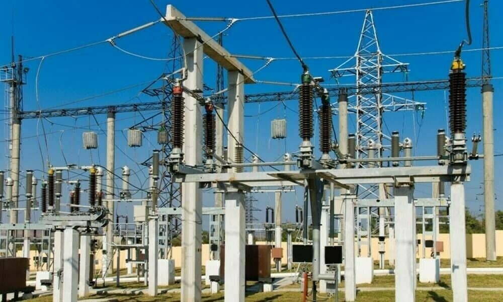 High voltage equipment at an electricity grid station in Pakistan